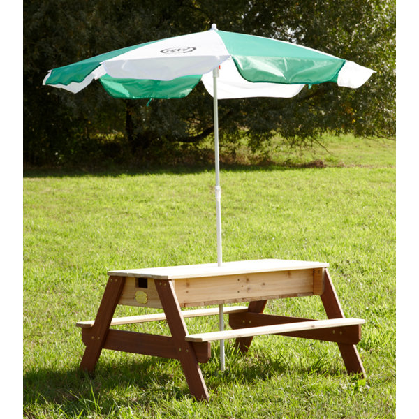 Sol 27 Outdoor Axi Sand/Water Picnic Table Nick with Umbrella Wayfair